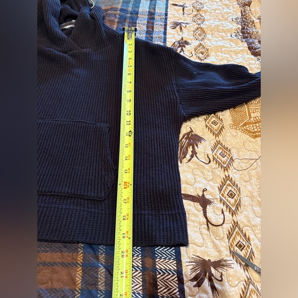 Gap Women's Black Ribbed Cropped Hoodie size S - Picture 5 of 7